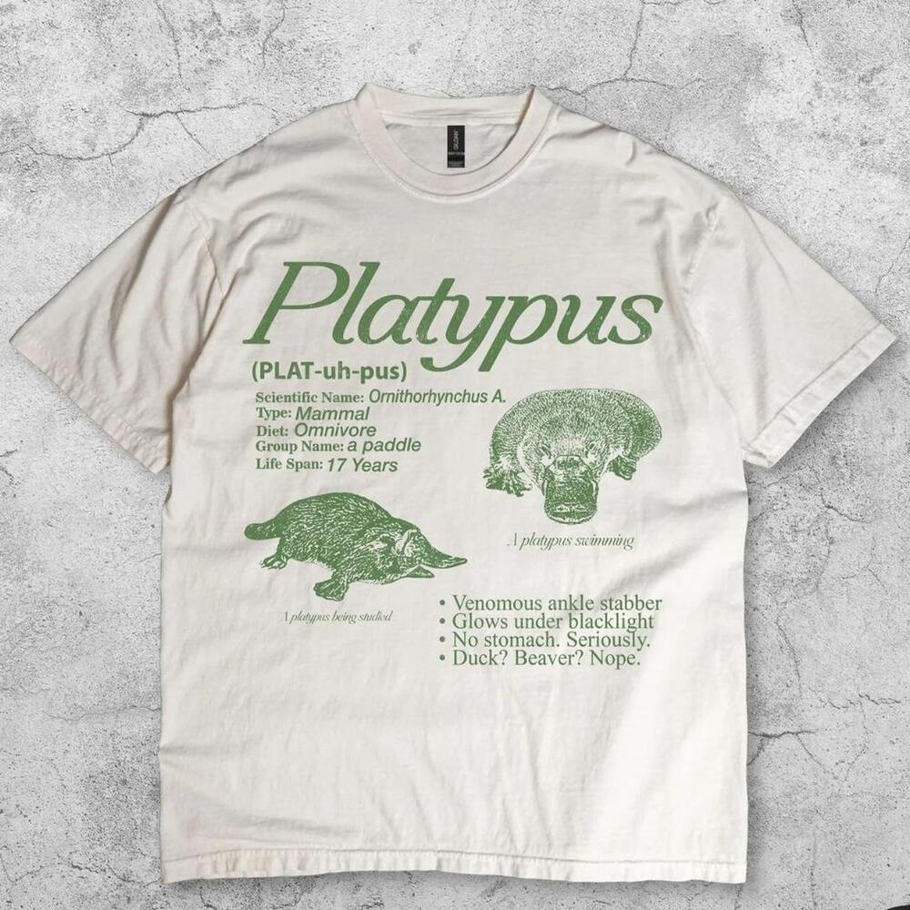 White And Green Platypus Tee